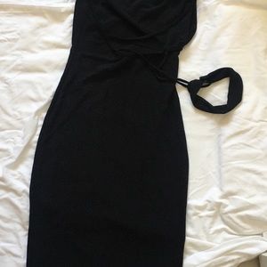 January 7 Black Metallic Cocktail Dress, Size L